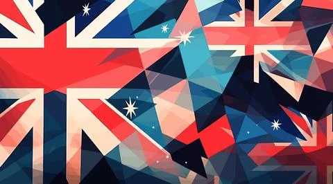 Abstract flat background. British and English flag pattern. Vector illustrati Stock Illustration