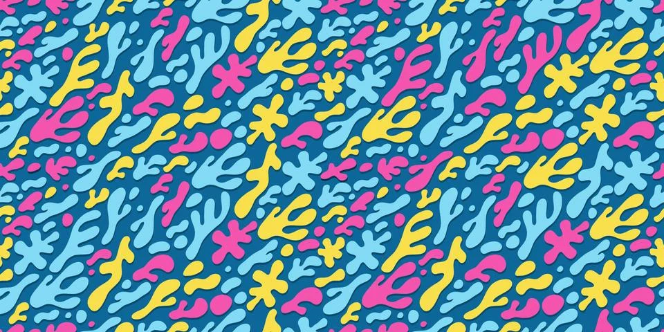 Abstract Flat Blob Seamless Pattern Background Stock Illustration