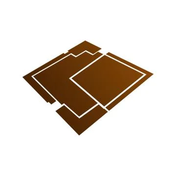 Abstract flat box, logo design illustration for industry and business, modern Stock Illustration