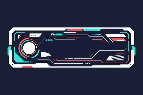 Abstract flat color hud interface futuristic rectangle lower third bar name Illustrazione stock
