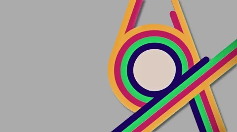 Abstract flat colorful lines flow animation Stock Footage 59961728