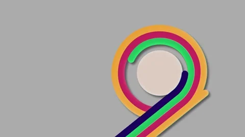 Abstract flat colorful lines flow animation Stock Footage 59961745