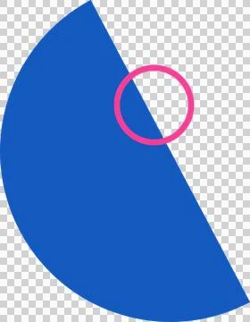 Abstract flat design is featuring blue circle segment with wedge pink ring on Stock Illustration