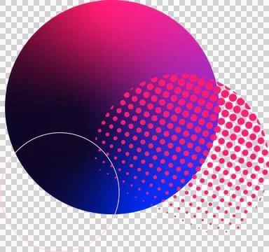 Abstract flat design featuring overlapping gradient and halftone circles on Stock Illustration