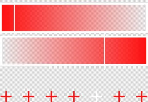Abstract flat design pattern is showing red bars and plus symbols on transparent Illustrazione stock