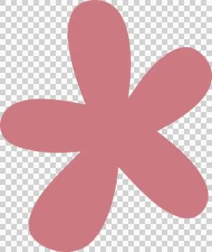 Abstract flat design shape is radiating six rounded petals in muted pink, 스톡 일러스트