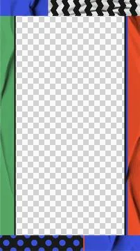 Abstract flat design showing blocks and stripes with chevron and dot accents Stock Illustration