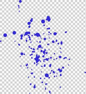 Abstract flat design is showing blue shapes and dots like confetti on Stock Illustration