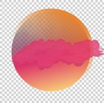 Abstract flat design is showing gradient sun with magenta stroke and rings on Stock Illustration