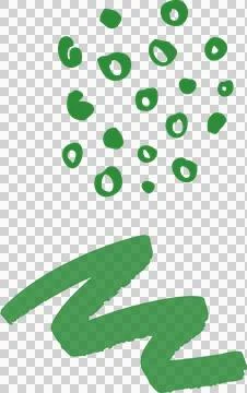 Abstract flat design showing green ovals scattered above zigzag brush on Stock Illustration
