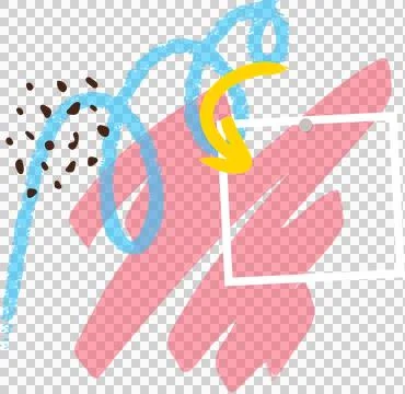 Abstract flat design is showing red brush stroke, rotated white frame on 스톡 일러스트