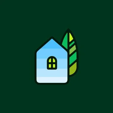 Abstract flat design Tree House logo template Stock Illustration