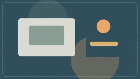 Abstract flat design user profile icon with message box on dark blue backgr.. Stock Illustration
