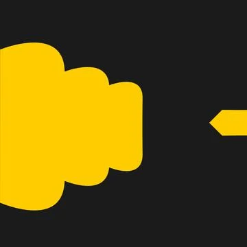 Abstract Flat Design Vector Background with Yellow Speech Bubble and Pointer Stock Illustration