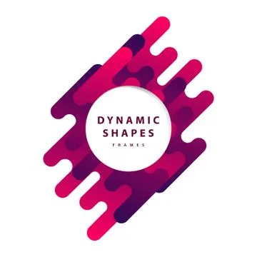 Abstract flat dynamic circle frames background with trendy shapes Illustrazione stock