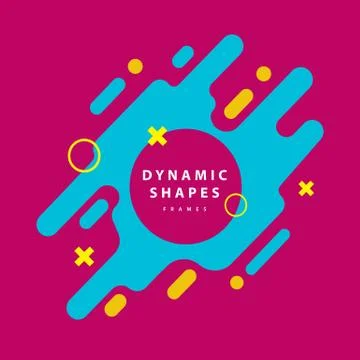 Abstract flat dynamic frames background with trendy shapes Stock Illustration