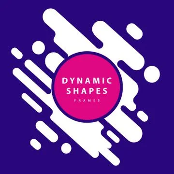 Abstract flat dynamic frames background with trendy shapes Stock Illustration