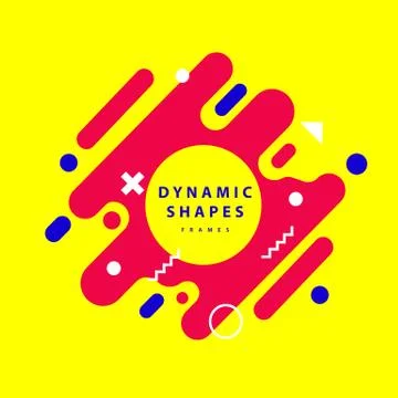 Abstract flat dynamic frames background with trendy shapes Stock Illustration