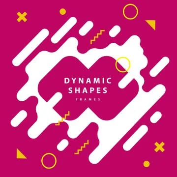 Abstract flat dynamic frames background with trendy shapes Illustrazione stock