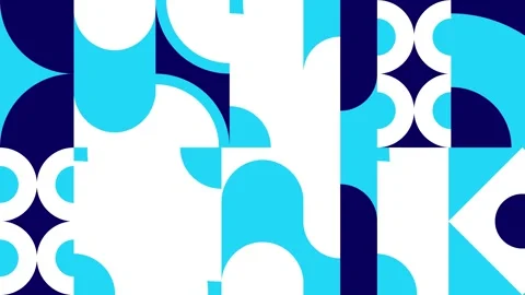 Abstract Flat Geometric Pattern Animation with Light Blue, White, and Cyan. Stock Footage 317302699