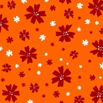 Abstract flat hand draw floral pattern background. Vector. Stock Illustration