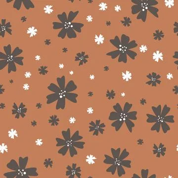 Abstract flat hand draw floral pattern background. Vector. Illustrazione stock