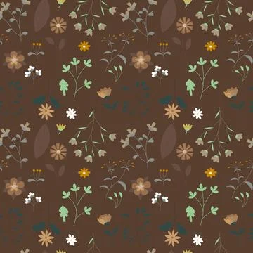 Abstract flat hand draw floral pattern background. Vector. Illustrazione stock