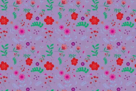 Abstract flat hand draw floral pattern background. Vector. Illustrazione stock