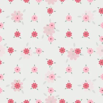 Abstract flat hand draw floral pattern background. Stock Illustration