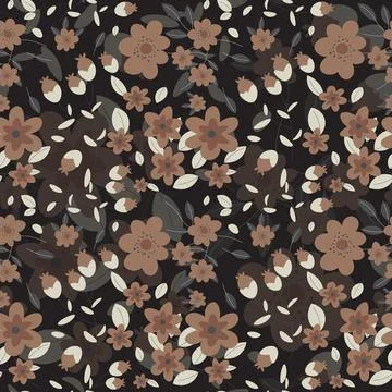 Abstract flat hand draw floral pattern background. Illustrazione stock