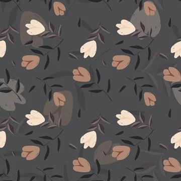 Abstract flat hand draw floral pattern background. Illustrazione stock