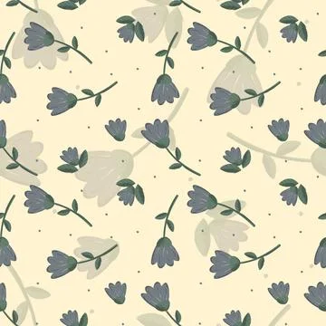 Abstract flat hand draw floral pattern background. Stock Illustration