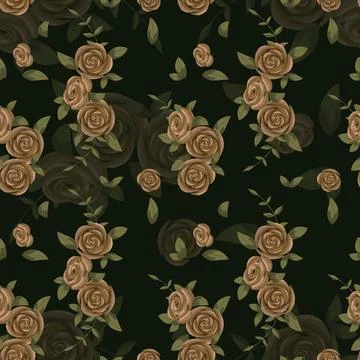 Abstract flat hand draw floral pattern background. Stock Illustration