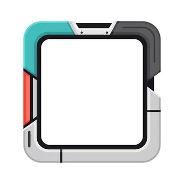 Abstract flat hud interface futuristic square frame Illustrazione stock