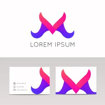 Abstract flat m letter logo sign vector design Stock Illustration