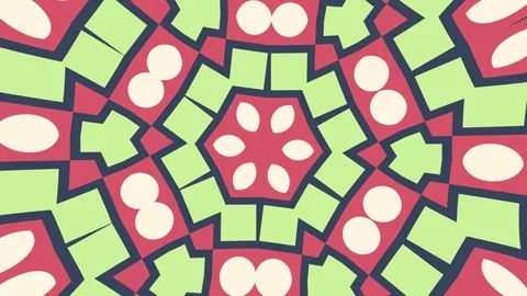 Abstract flat mandala pattern background — hypnotic kaleidoscope of geometry Stock Footage 333054650