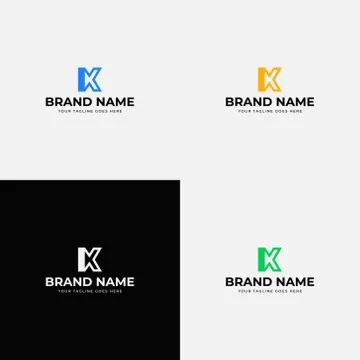 Abstract Flat Modern Initial letter k logo design vector template. K letter i Stock Illustration