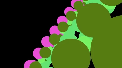 Abstract Flat Pink and Green Graphic Circles Background Stock Footage 331549066