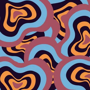 Abstract flat psychedelic groovy background. Vector. Stock Illustration