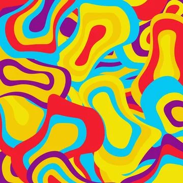 Abstract flat psychedelic groovy background. Vector. Stock Illustration