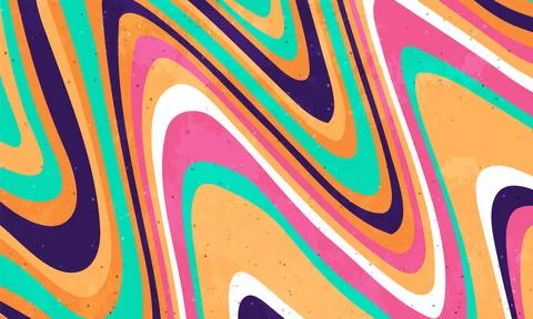 Abstract flat psychedelic groovy background. Vector illustration. Stock Illustration
