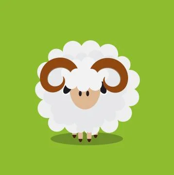 Abstract flat sheep icon.  illustrator Stock Illustration