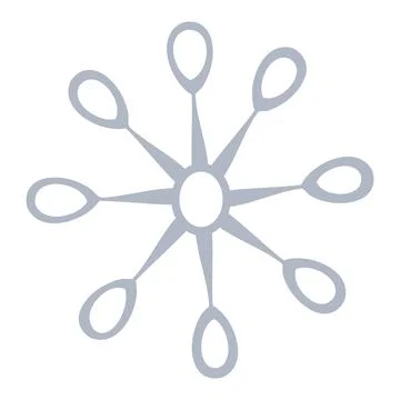 Abstract Flat Snowflake Design Modern Winter Ornament Illustration Stock Illustration