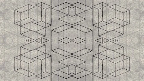 Abstract flat symmetrical pattern. Optical illusion. 3d rendering 4K Stock Footage 295843263