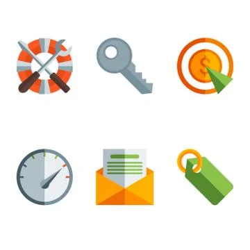 Abstract flat vector illustration of technology concepts. Elements for mobile Illustrazione stock