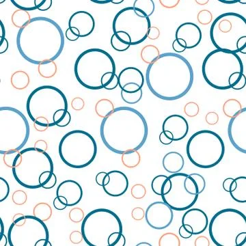 Abstract Flat water Bubbles seamless Pattern isolated on the whi Stock Illustration