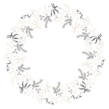 Abstract flat wreath composition Stock Illustration