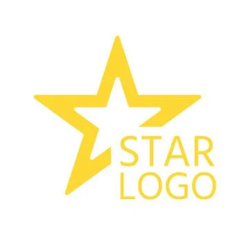 Abstract flat yellow star logo icon single vector Stock Illustration