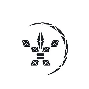 Abstract fleur de lis icon vector concept  design template Stock Illustration