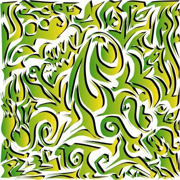 Abstract flexible green background of lines and shapes without meaning Stock Illustration